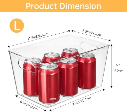YIHONG Clear Pantry Storage Organizer Bins, 10 Pack Plastic Food Storage Bins with Handle for Kitchen,Refrigerator, Freezer,Cabinet Organization and Storage - Image 2