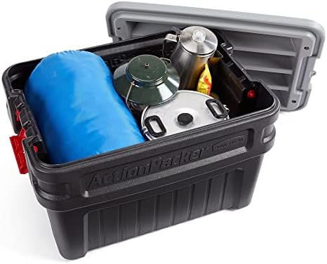 Rubbermaid ActionPacker️ 24 Gal Lockable Storage Box Pack of 2, Outdoor, Industrial, Rugged, Grey and Black - Image 4