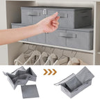 Underbed Fabric Storage Box with Lids,31.4x15.7x5.9in,Grey,3 Pack - Image 5