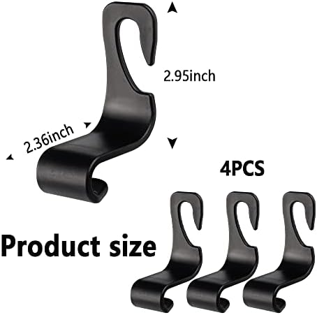 Utility Car Headrest Hidden Hook 33lbMax Car Hooks for Purses & Bags,Hat Holder for Truck Seat Hanger Storage Organizer for Coats,Umbrellas,Grocery Bags,Handbags Universal Car Accessories (Black) - Image 2