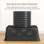 MaxGear 3 Pack Plastic Storage Baskets, Large, Black - Image 4