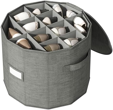 Round Shoe Organizer, Fan Dividers for Wide Shoes & Boots, Gray, 1 Pack by Vailando