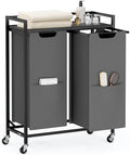 VASAGLE Laundry Sorter 2 Section, Rolling Cart with Shelf 29 Gal. (110 L) by Unknown