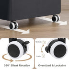 Goodpick 75L Rolling Laundry Basket with Wheels and Lid, Black - Image 4
