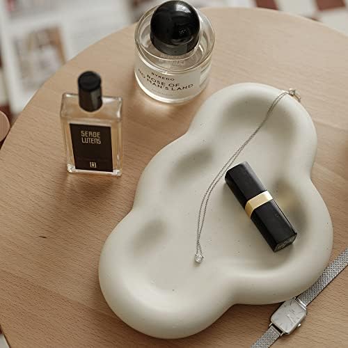WENSHUO Cloud Tray, Chubby Ceramic Jewelry Tray, 9.4 x 6.5 in, Crème by WENSHUO