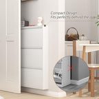 GREATMEET Slim Wall Mounted Metal Storage Cabinet with 3 Flip Drawers - Image 3