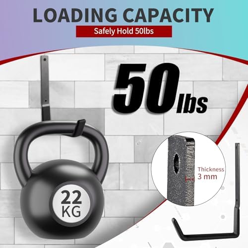 Heavy Duty Steel Hooks - Wall Mount Utility Hooks for Garage & Garden, Hose Hanger & U Hooks (4, Large) - Image 5