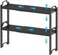 Narrow Expandable Cabinet Shelf Organizer 5.51" Width, Kitchen Counter Storage Shelves Spice Racks, Small Cupboard Countertop Tabletop Shelves Organizers, Expandable Adjustable Stackable, Load 30LBS by X-cosrack