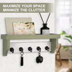 Key and Mail Holder Wall Mount, Mail Organizer with 5 Key Hooks - Image 3