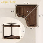 2-Tier Corner Bathroom Counter Organizer for Storage, Dark Brown - Image 2