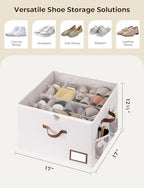 StorageWorks Shoe Storage Organizer for Closet, Up to 16 Pairs, Beige - Image 3