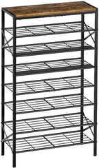 8 Tier Metal Shoe Rack with Wood Top, 24-32 Pairs by UNITSTAGE