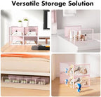 Foluck Shoe Storage Box, 15 Pack Clear Plastic Stackable Organizer for Closet, Interlocking Design Shoes Container Bins for Sneakers, Foldable Shoe Rack with Lids, Pink - Image 6