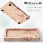 Natural Small Marble Vanity Tray, Stone Organizer for Bathroom & Kitchen - Image 3