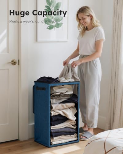 SOLEDI 90L Laundry Hamper with Lid, Large Collapsible Laundry Basket - Image 3