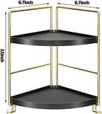 KINGNERWI 2-Tier Bathroom Counter Organizer, Vanity Corner Shelf, Black - Image 3