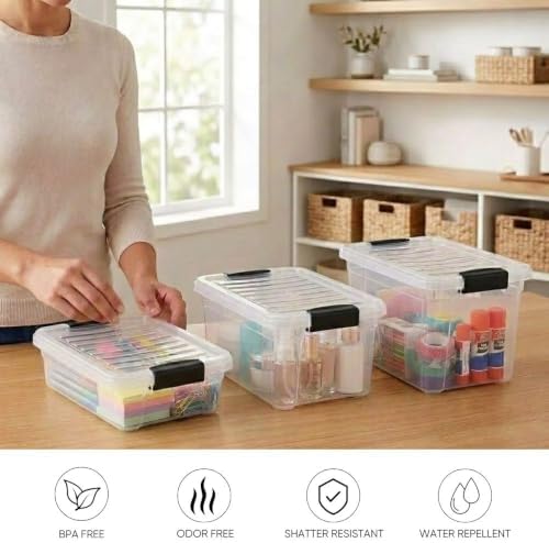 Superio 3.4 Quart Clear Plastic Storage Boxes with Lids, Stackable Organizer Containers, BPA-Free Storage Bins for Home, Office, School & Dorm, 18 Pack - Image 4