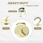 Neosmuk Magnetic Hooks Steel Tube Design for Cruise,130lb+ Gold,10 Pack - Image 6