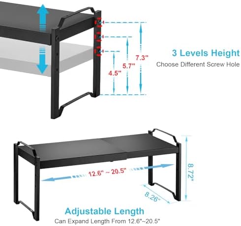 Expandable Cabinet Shelf Organizer, Adjustable kitchen Countertop Storage - Image 2