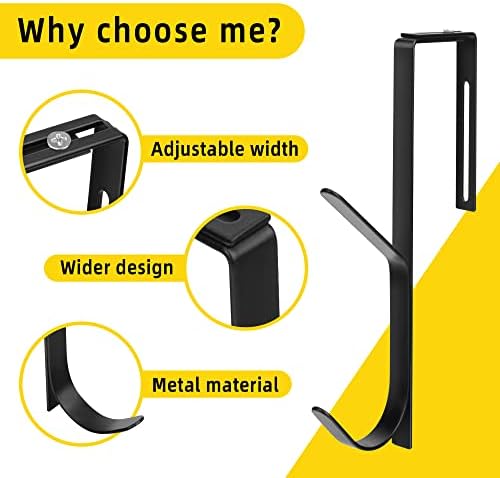 2Pcs Adjustable Metal Double Coat Hooks, Fits 1.35-3.5 Inch Cubicle Panels - Image 4