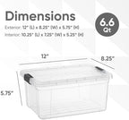 Superio 6.6 Quart Clear Plastic Storage Boxes with Lids, Stackable Organizer Containers, BPA-Free Storage Bins for Home, Office, School & Dorm, 36 Pack - Image 2