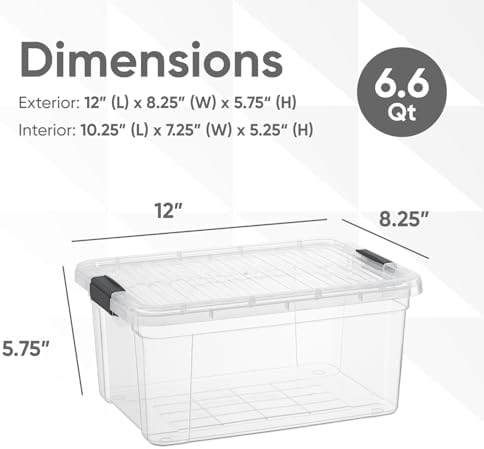 Superio 6.6 Quart Clear Plastic Storage Boxes with Lids, Stackable Organizer Containers, BPA-Free Storage Bins for Home, Office, School & Dorm, 10 Pack - Image 2
