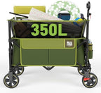 Timber Ridge Collapsible Folding Wagon 350L Extra Large with Brake by TIMBERRIDGE