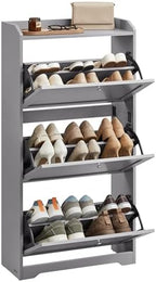 VASAGLE Shoe Storage Cabinet with 3 Flip Drawers, Slim, Holds 12‑20 Pairs by Unknown