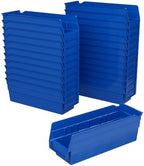 Akro-Mils 30120 Heavy Duty Plastic Shelf Bins, 12"x 4"x 4", Blue, 24-Pack by Akro-Mils