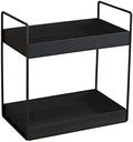 2 Tier Bathroom Counter Organizer, Vanity Storage Shelf, Black by KINGBERWI
