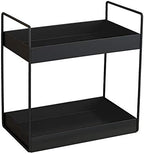 2 Tier Bathroom Counter Organizer, Vanity Storage Shelf, Black by KINGBERWI