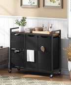 HOOBRO Laundry Sorter with 4 Section, 34 Gal. (127 L) Laundry Hamper with Wheels, Rolling Laundry Basket with Shelf, Pull-Out Detachable Bags, Side Pockets, Rustic Brown and Black BF14XY01N1 - Image 7