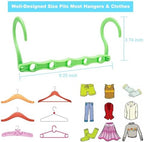 DUCOO Space Saving Hangers 10 Pack, Heavy Duty Magic Cascading Hanger Organizer with 5 Enclosed Anti-Slip Holes, Closet Organizers and Storage for Clothes, College Dorm Room Essentials, Multicolor - Image 6