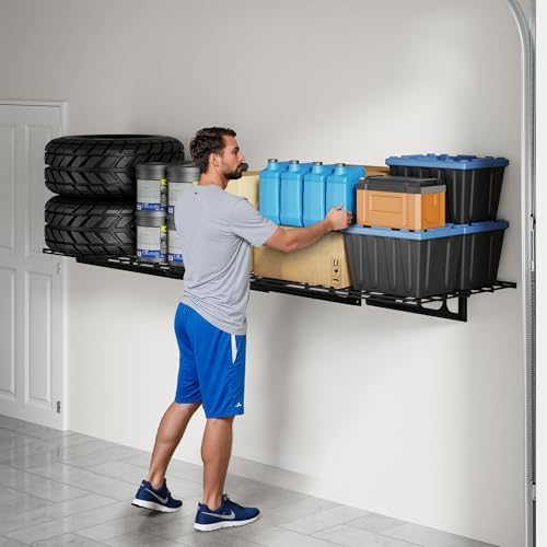 FLEXIMOUNTS 1-Pack 2x6ft Garage Shelving Wall-Mounted Storage Rack, Black - Image 2