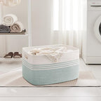 100L Extra Large Woven Laundry Basket Hamper with Handles, Green - Image 3