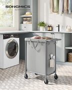 SONGMICS Laundry Basket with Wheels, 1-Section, 23.8 Gallons (90 L) - Image 2