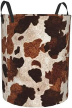 Cow Fur Print Laundry Basket Storage Bin Foldable Laundry Hamper Clothes Storage Bucket Organizer 19.6x15.7 Inch For Laundry Room/Bedroom/Bathroom - Image 2