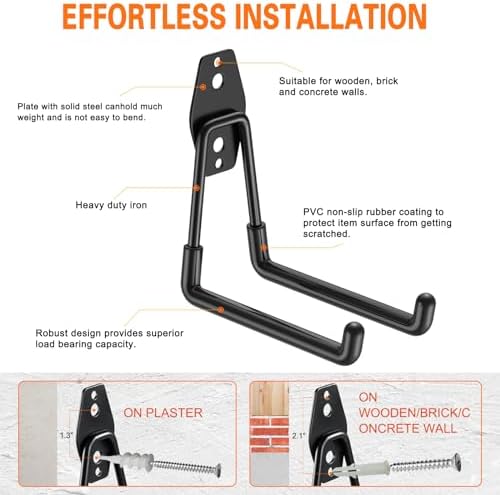 HUPBIPY Garage Hooks Heavy Duty, Large Square Wall Hooks - Image 3