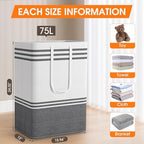 2 Pack Large Laundry Baskets, Laundry Hampers for Dorm, Bathroom, Room 75L - Image 2