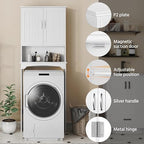 Topeakmart Over the Toilet Rack with Adjustable Shelf and 2 Doors, White - Image 4