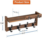 dreampossible Coat Rack Wall Mount with Shelf, Coat Hanger Wall Mount with Key Hooks and Mail Holder, Wood Entryway Floating Shelf with Hooks and Storage, Hat Rack for Wall Key Holder Mail Organizer - Image 6