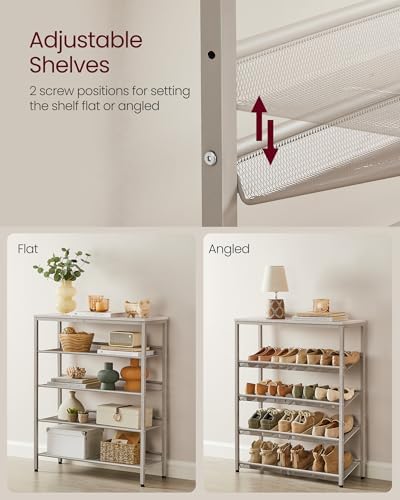 VASAGLE 5-Tier Shoe Rack, Adjustable, Freestanding - Image 5