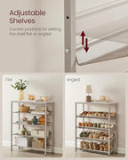 VASAGLE 5-Tier Shoe Rack, Adjustable, Freestanding - Image 5