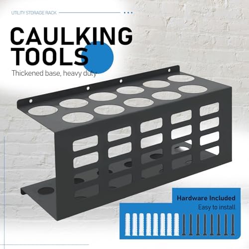 2 Pack Metal Wall Mount Caulking Tube Holder Rack, Black - Image 4