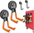 3-H Heavy Duty Magnetic Hooks, Large Magnet Hooks,2 Pack Orange by 3-H