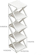 Bamboo Shoe Rack - No Assembly Required, Tall Narrow Foldable Shoe Organizer, Space-Saving Multifunctional Shelf for Entryways, Corners, Bedrooms, Balconies, 5 Layer White (Reinforced And Thickened ) - Image 3