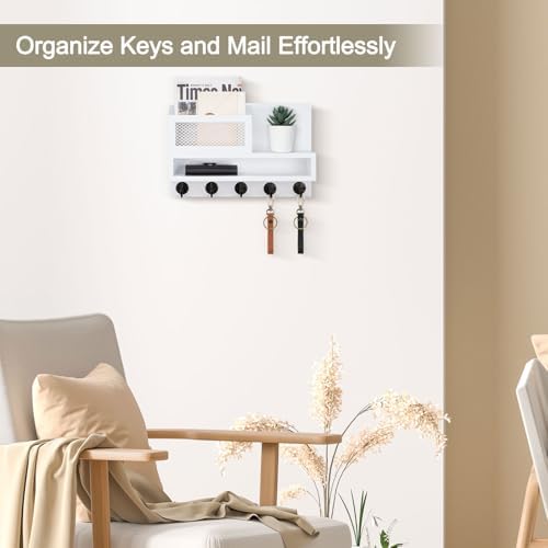 Key Holder for Wall, Mail Organizer with Storage Compartment - Image 3