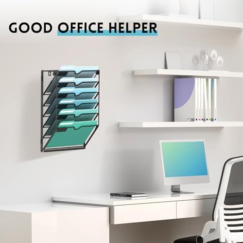 6-Tier Wall File Organizer, Hanging File Holder, Wall Mounted Mail Sorter - Image 5