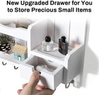 DOPACE Handcrafted Pine Wood Mail Organizer & Key Holder, White - Image 5