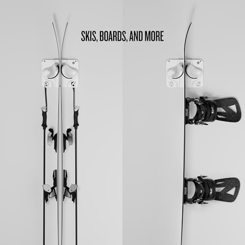 Gravity Grabber, The OG - Ski & Snowboard Wall Mount, Indoor Garage & Home Storage Organizer, Damage-Free Grip, Holds Skis/Boards/Poles/More, Space-Saving Premium Gear Rack, (White 1-Pack) - Image 2